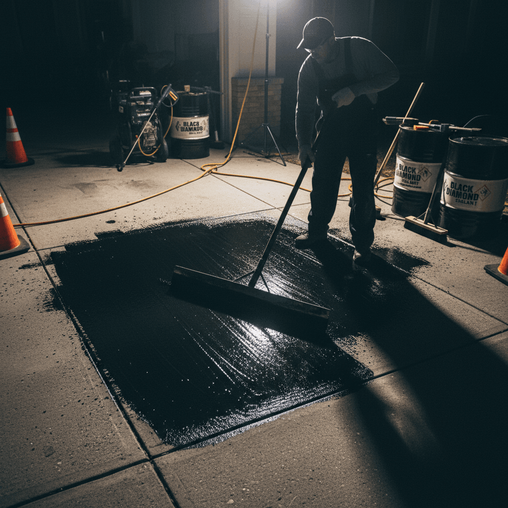 Professional seal coating application by Western Mass Seal Coating