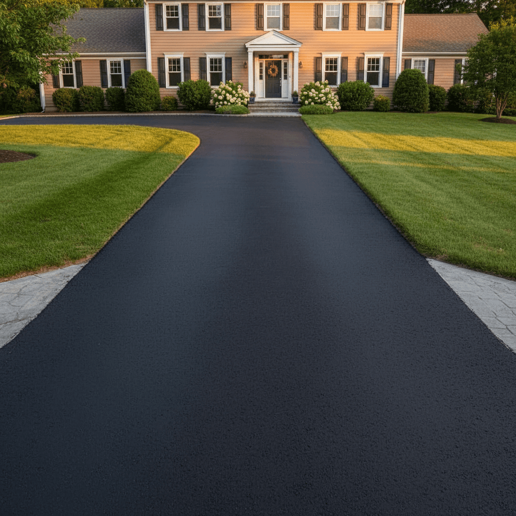 Sealed driveway enhances home curb appeal and value