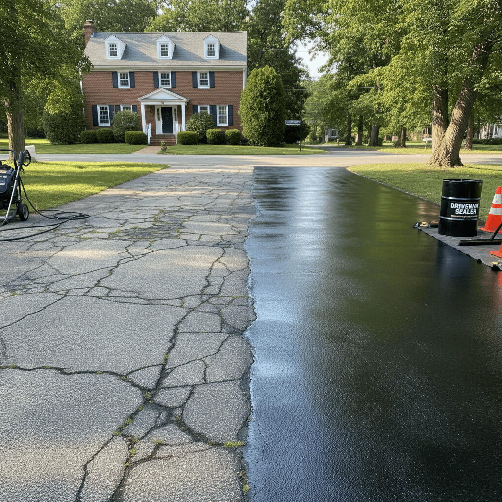 Seal coating extends driveway lifespan and prevents costly replacement